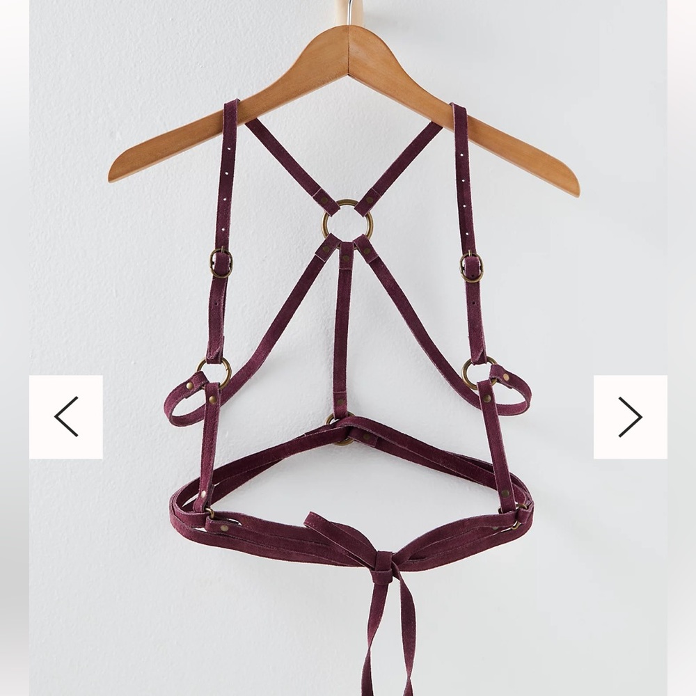 Free People BLACK suede Cobra harness